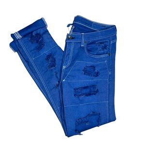 Rag & Bone The Dre Custom Dyed Destroyed Jeans in Indigo Royal Blue SZ 29 NWT